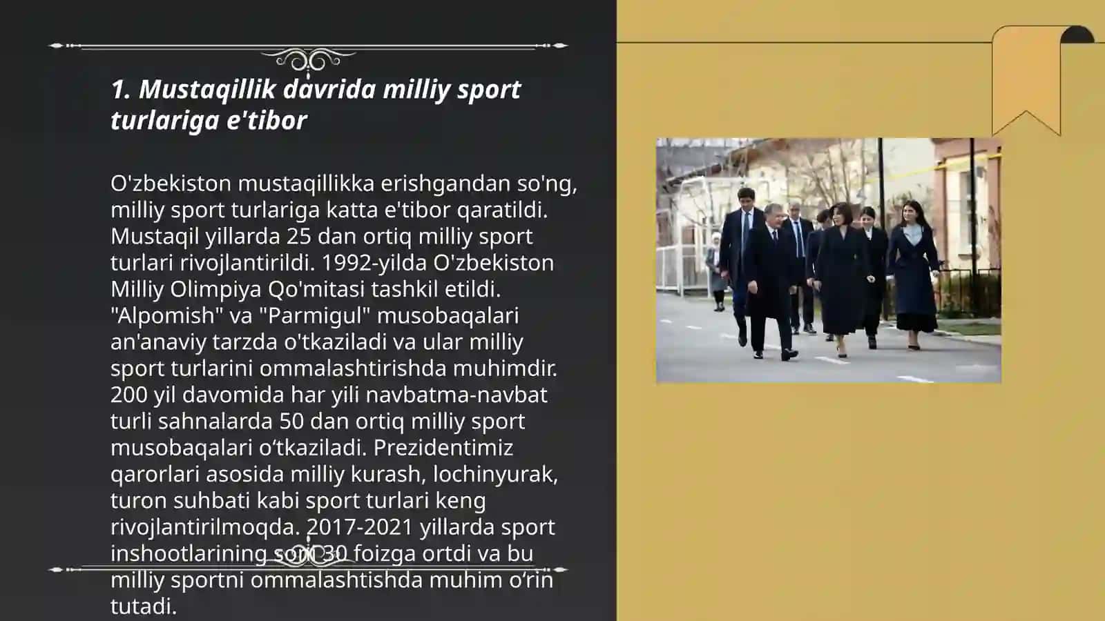 Mustaqillik yillarida madaniyat va san'at sohasi milliy sport turlarining rivojlanishi 3