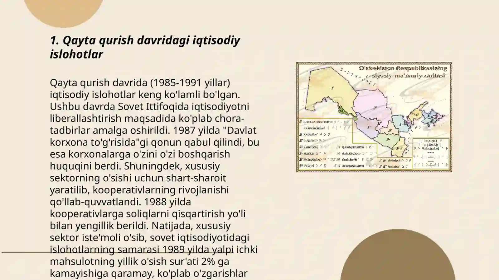 “Qayta qurish” yillarida Ózbekistondagi ijtimoiy-siyosiy vaziyat 3
