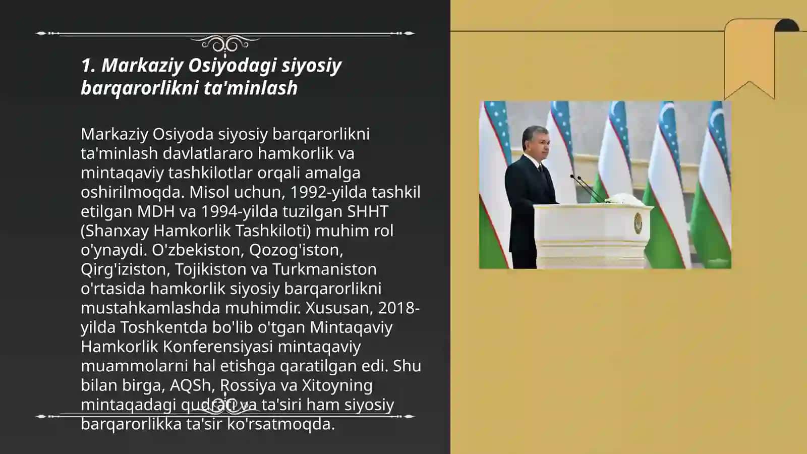 Markaziy Osiyoda tinchlik va barqarorlikni taminlashdagi òrni 3
