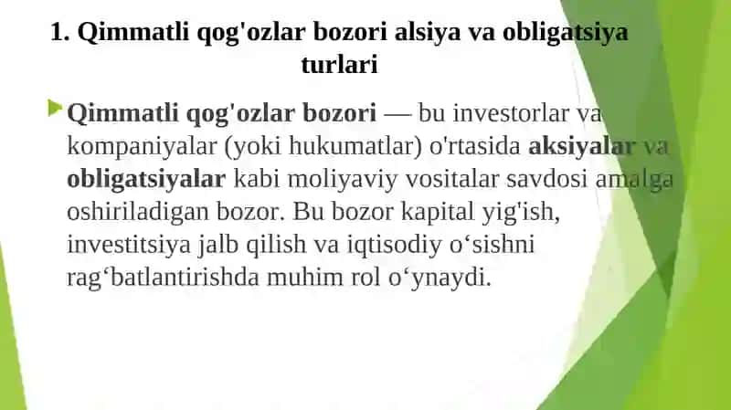 Qimmatli qog'ozlar bozori aksiya va obligatsiya 3