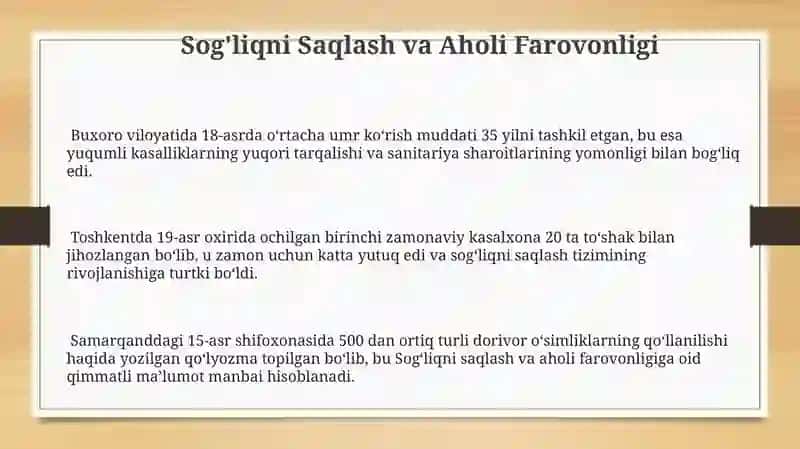 Sog'liqni Saqlash va Aholi Farovonligi 3