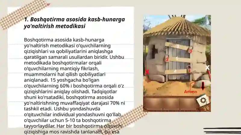 Kasb-Hunarga yo'naltirishda boshqotirmadan foydalanish 3