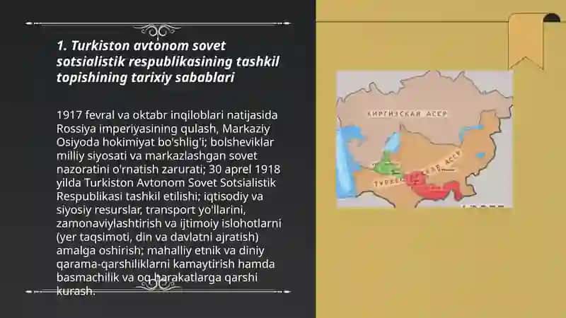 Turkiston avtonom Soviet sotsialistik respublikasi tashkil topishi 3
