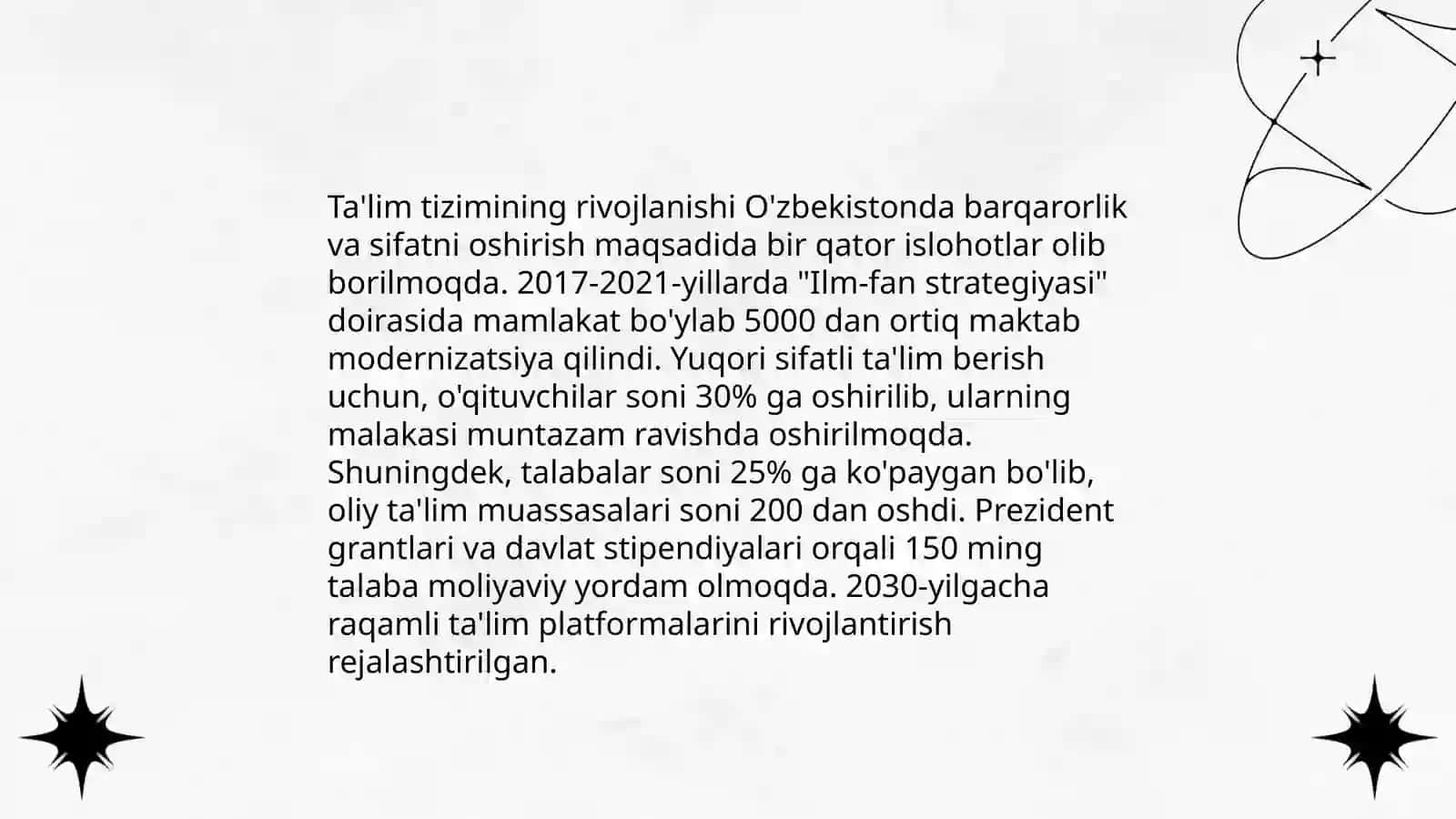 Ta'lim tizimining rivojlanishi 3