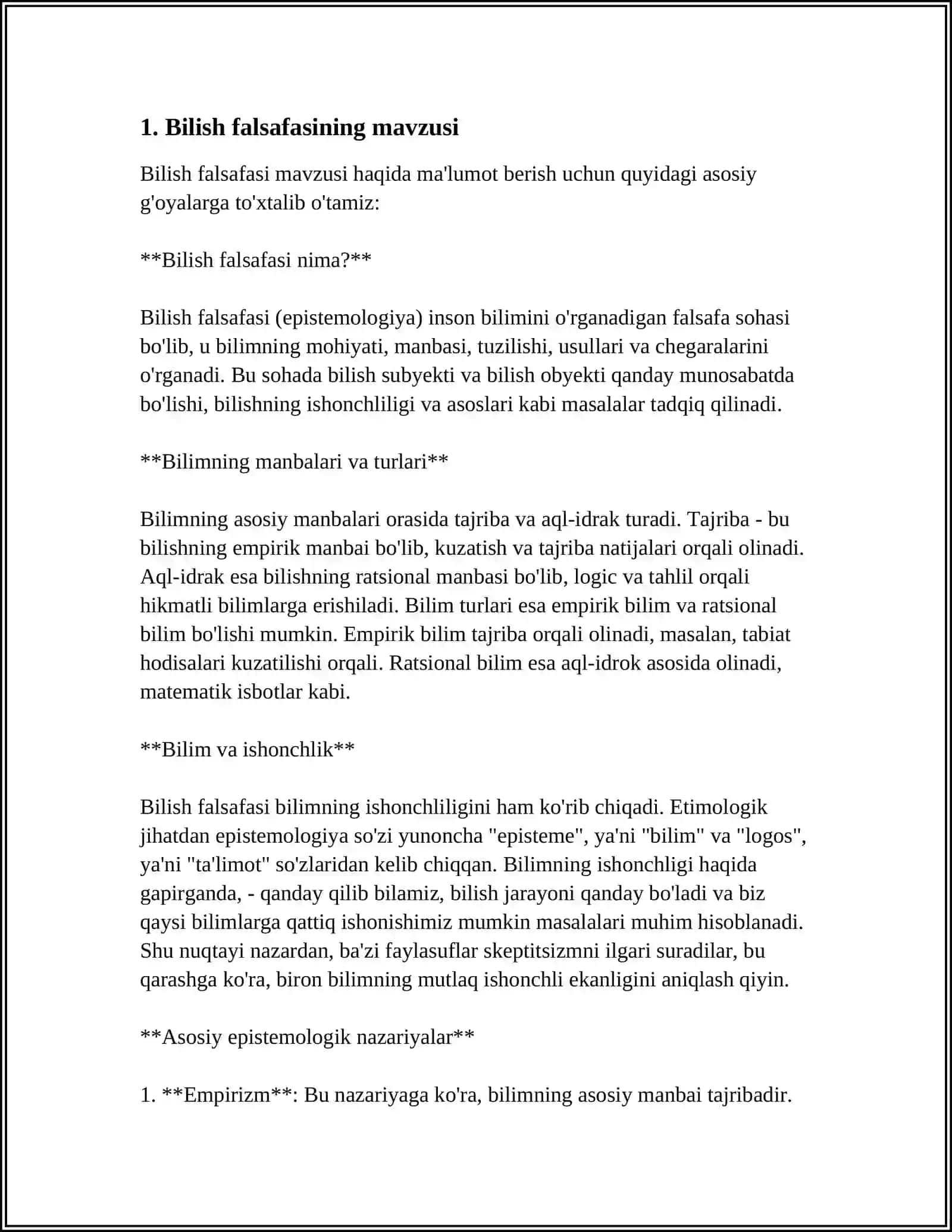 BILISH FALSAFASI 3