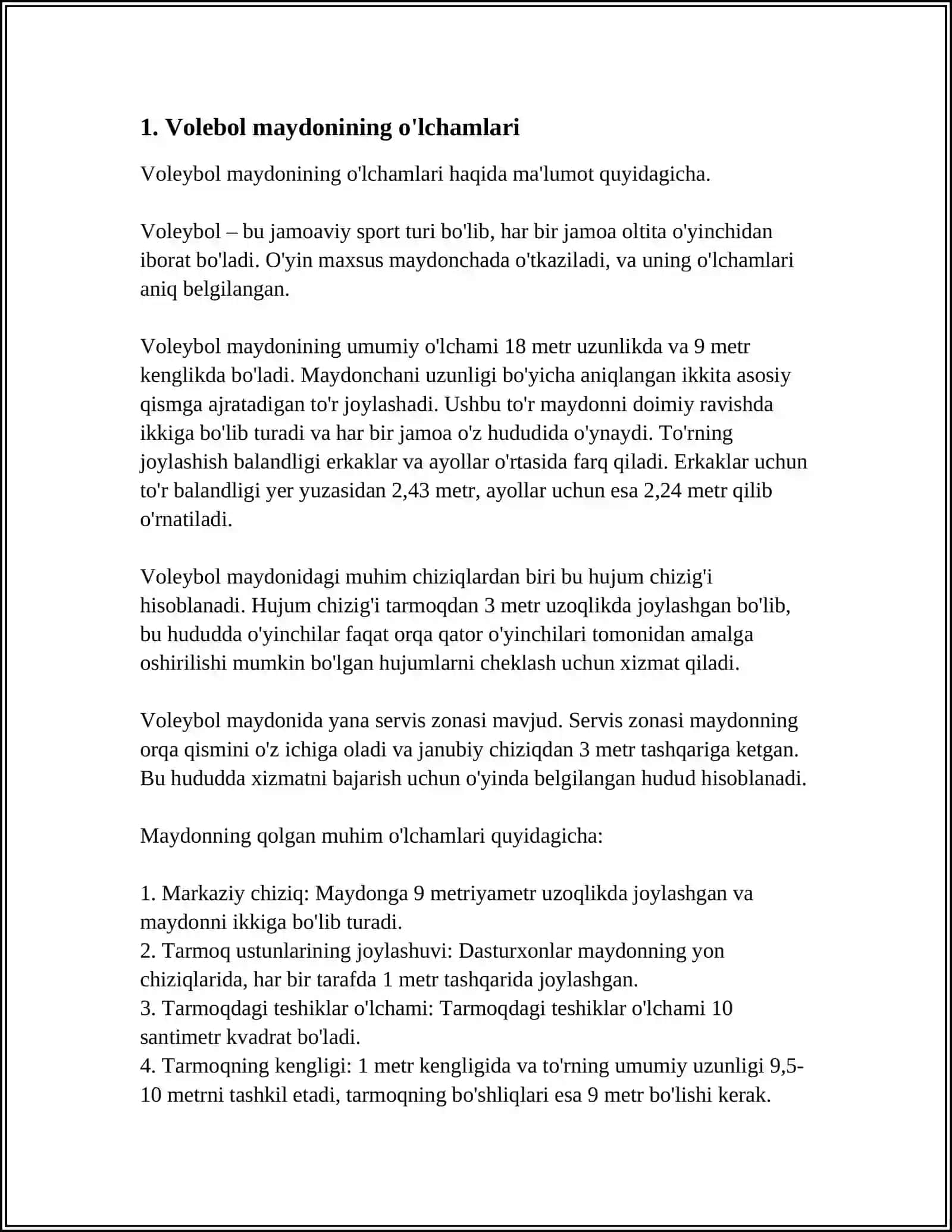 VALEBOL OYINI QOIDALARI 3
