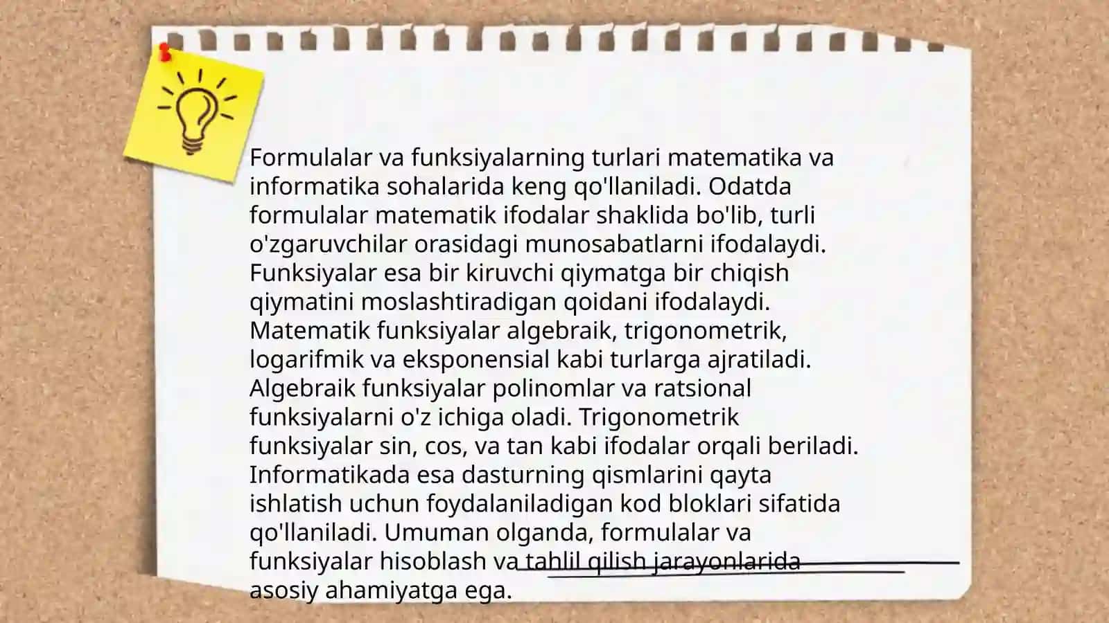 Formulalar va funksiyalar hamda ulardan foydalanish 3