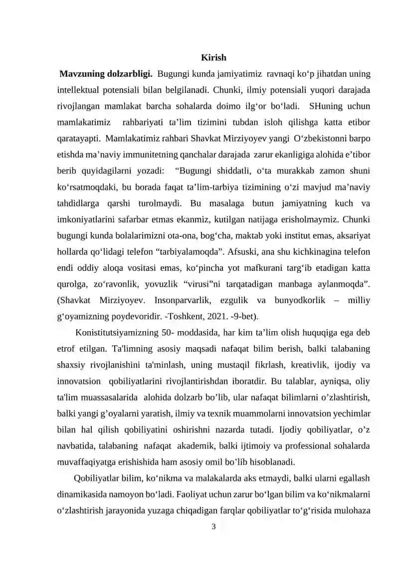 Shaxsning instrumental darajalari. Qobilyatlar haqida tushuncha. 3