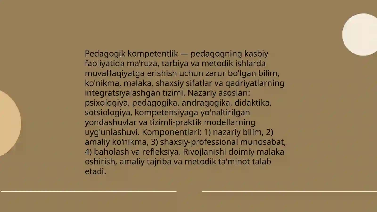 Pedagogik kompetentlikning nazariy metodologik asoslari va tarbiya jarayoning mohiyati va mazmuni 3