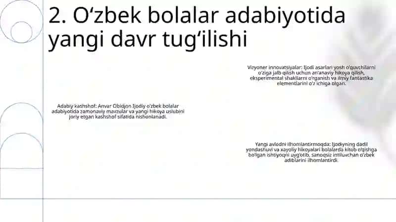Anvar Obidjon Ijodi O'Zbek Bolalar Adabiyotidagi Yangicha Yo'Nalishi 3