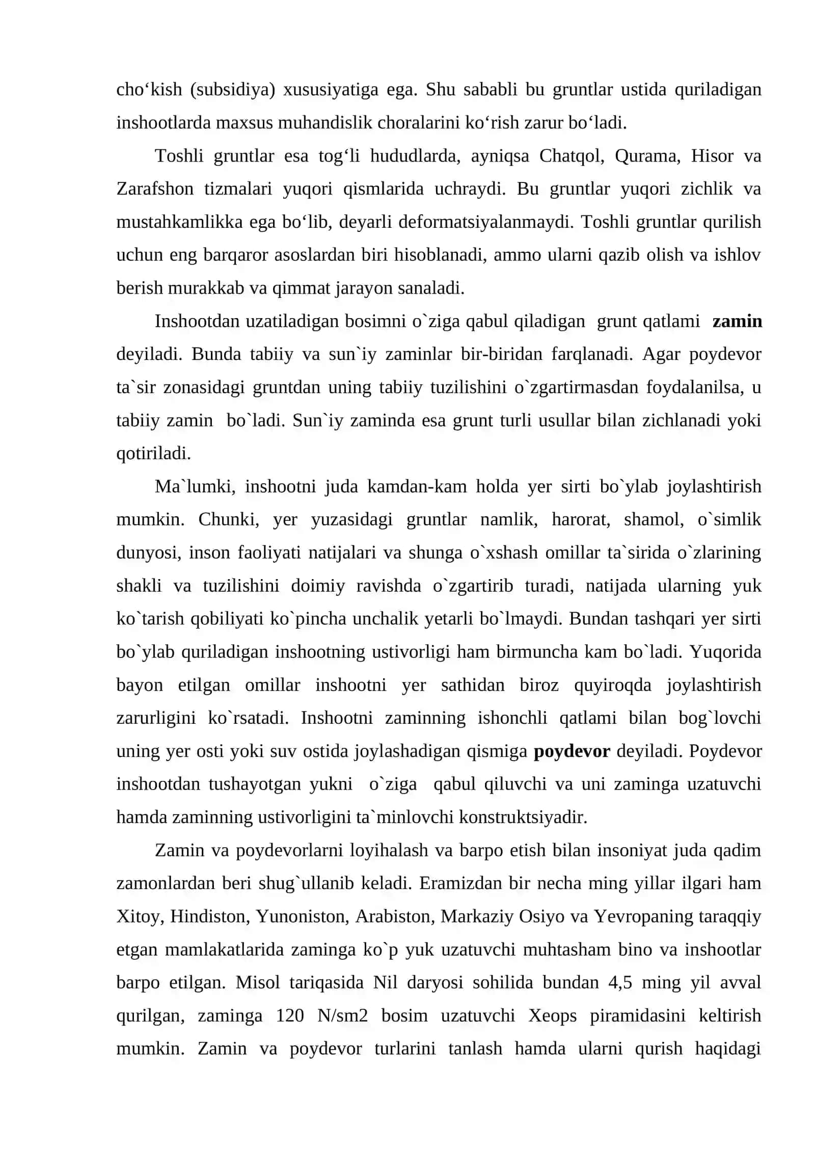 O'zbekiston Respublikasidagi mavjud gruntlarning turlari va ularning xususiyatlari 3