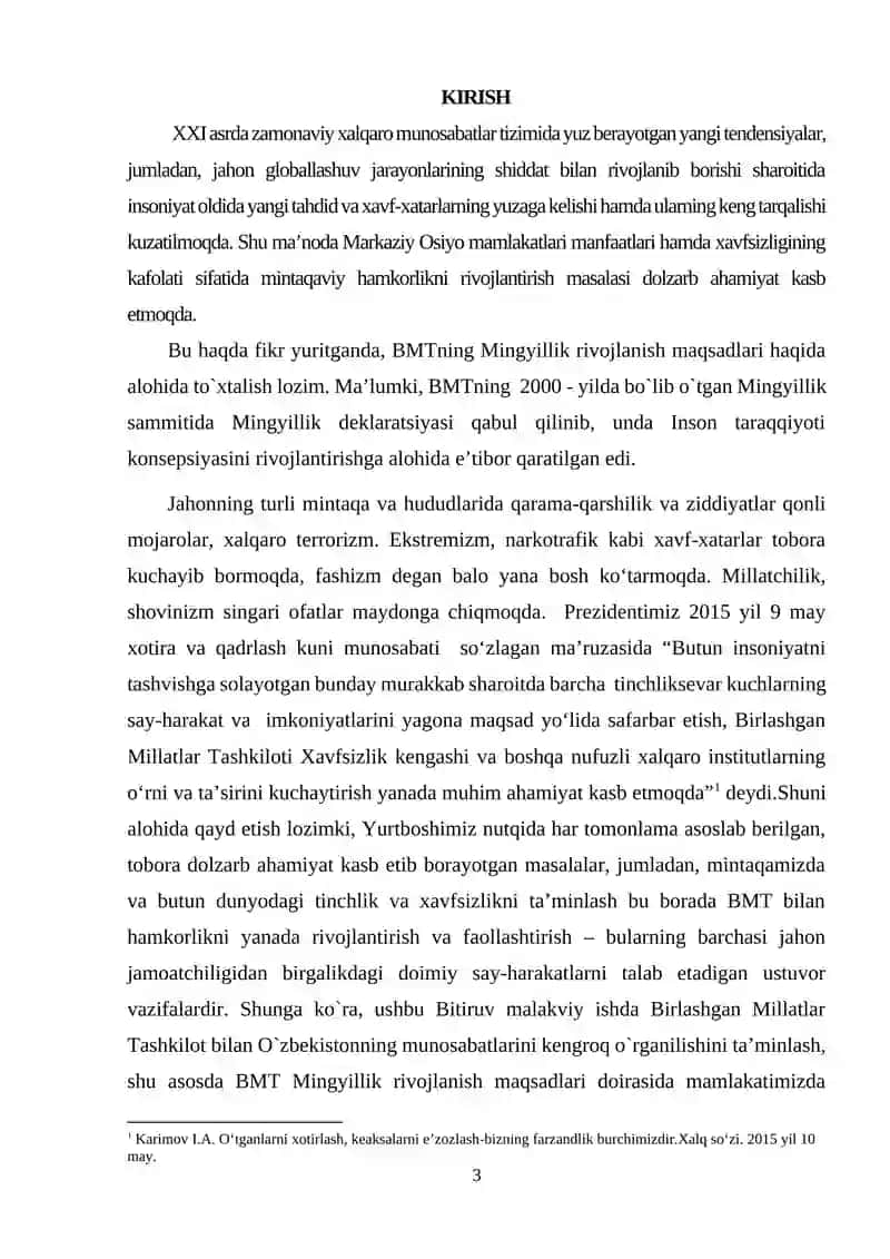 Jahon xalqaro tashkilotlarning o‘rni XXI asrning zamonaviy xalqaro munosabatlari tizimida 3