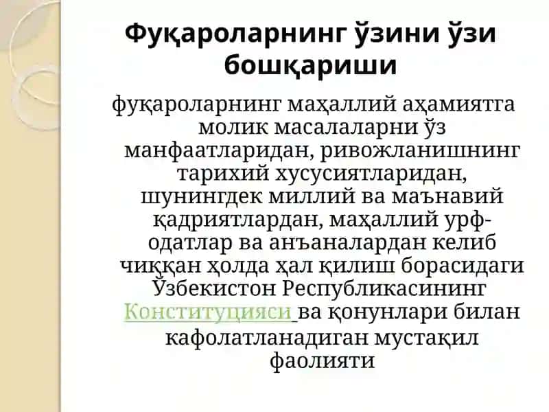 Фуқароларнинг ўзини ўзи бошқариш органлари 3