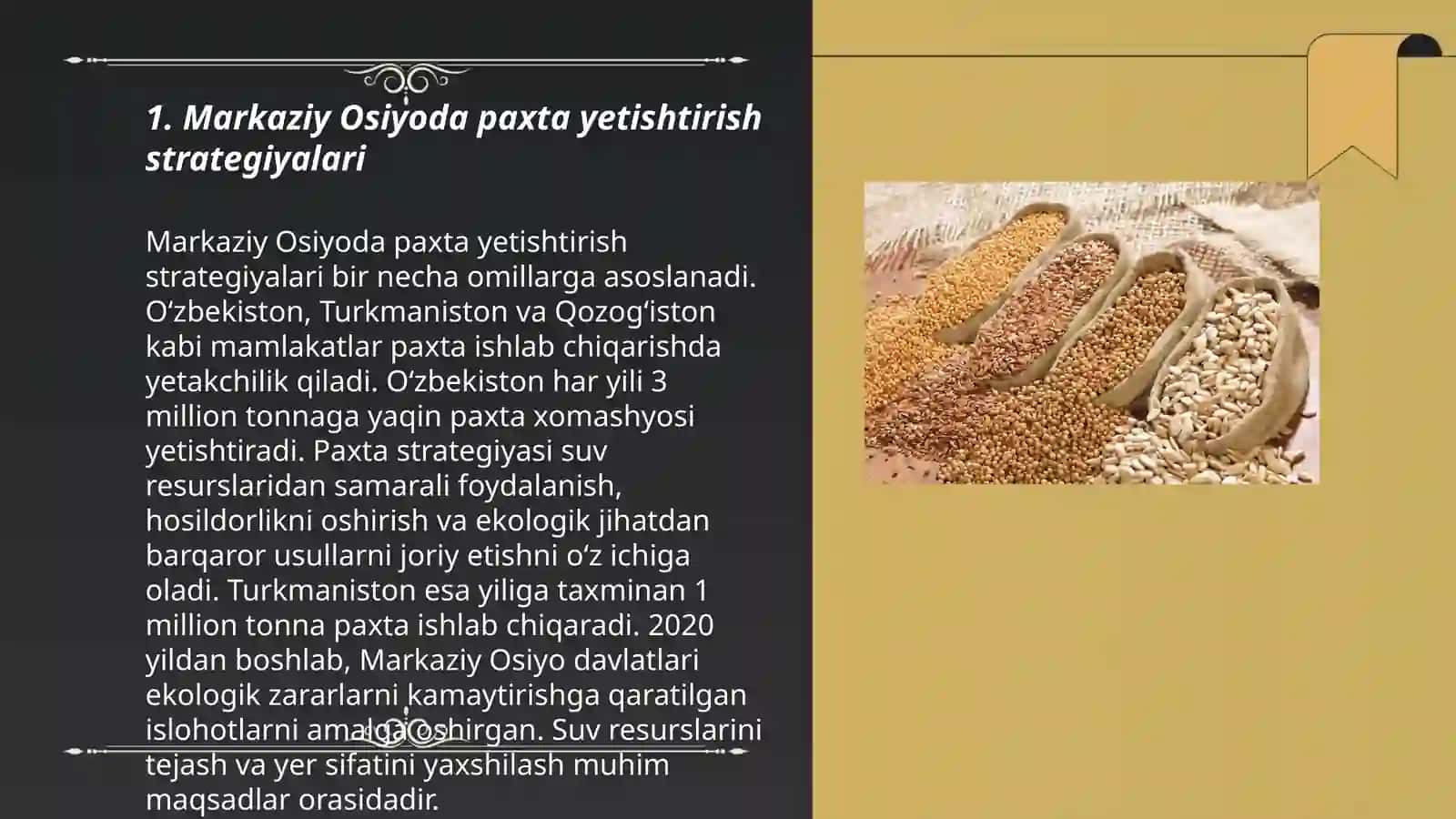 Markaziy Osiyo mintaqasi qishloq xoʻjaligi 3