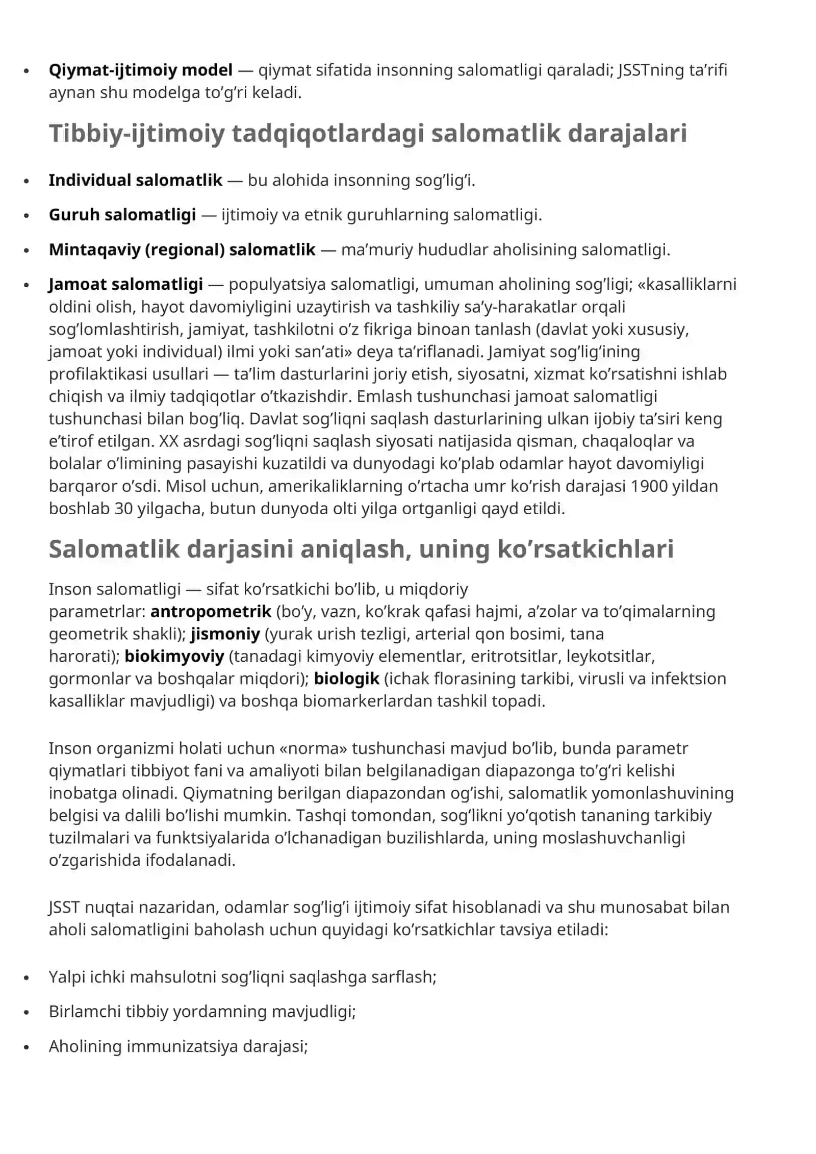 Salomatlik haqida tushuncha, darajasini aniqlash, mezonlari, ritmi, to’liq ma’lumot 3