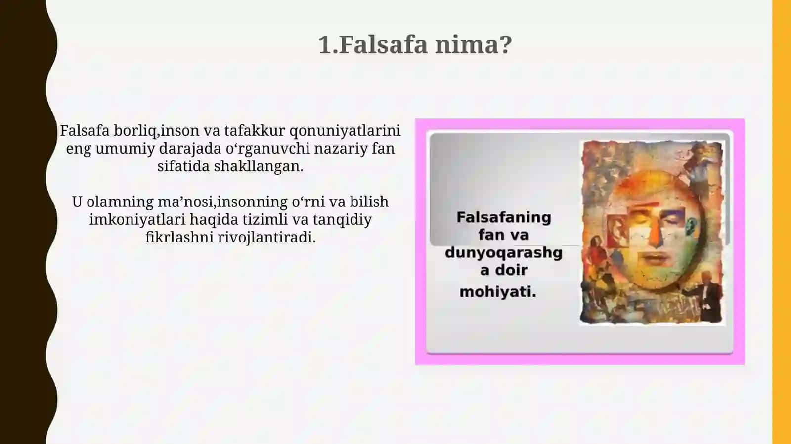Falsafaning fan va dunyoqarashga doir mohiyati 3