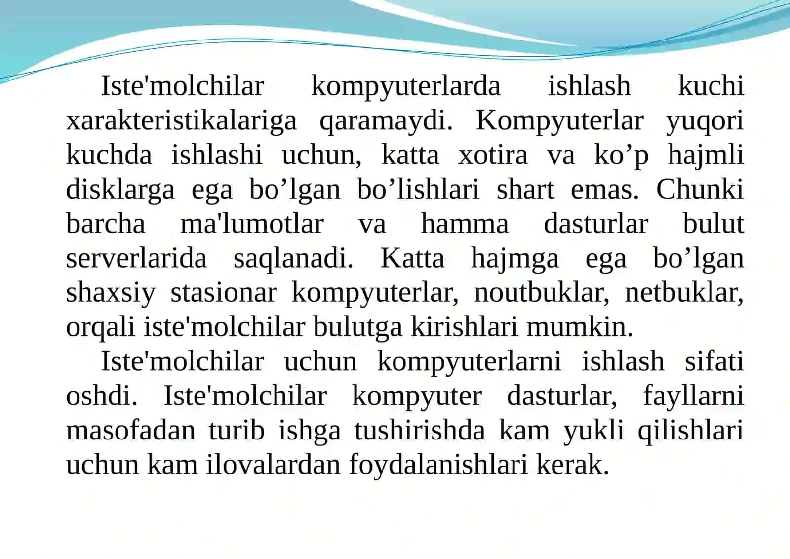 Ma’lumotlar va bulutdagi ma’lumotlar bazasini tarmoqda saqlash 3