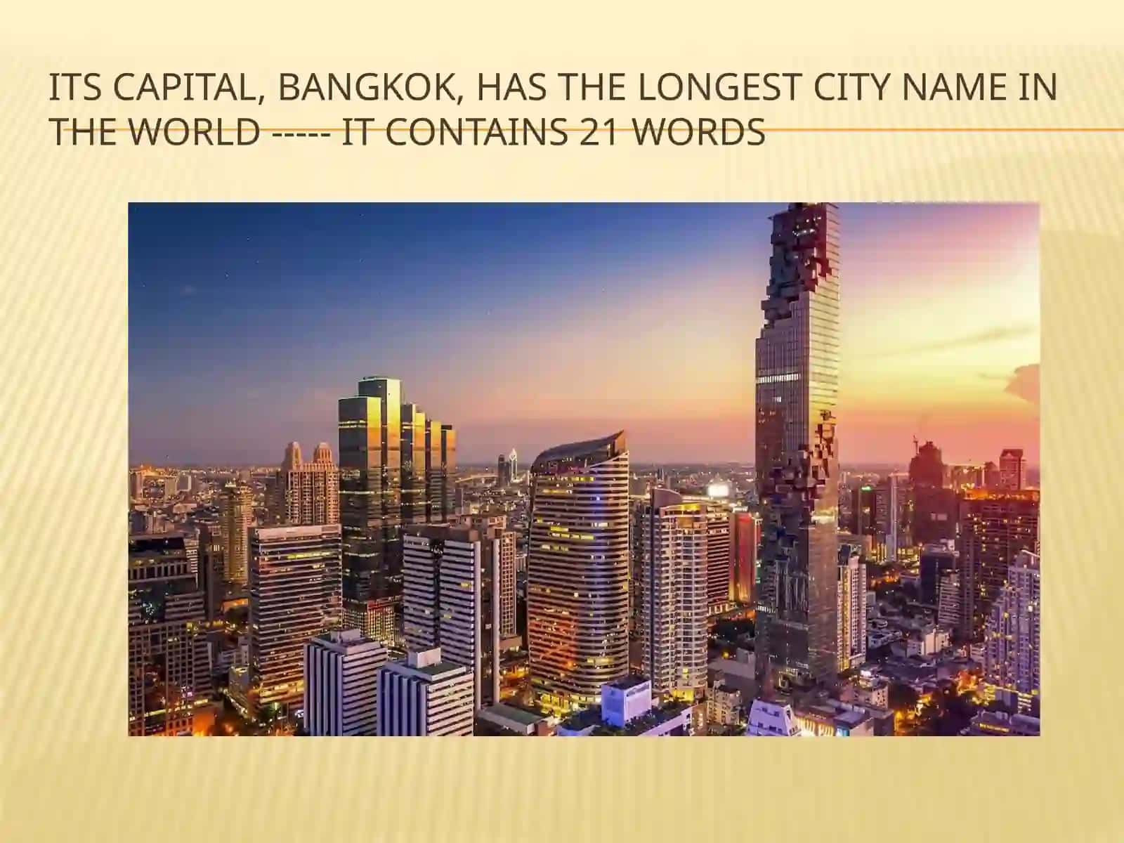 INTERESTING FACTS ABOUT THAILAND 3