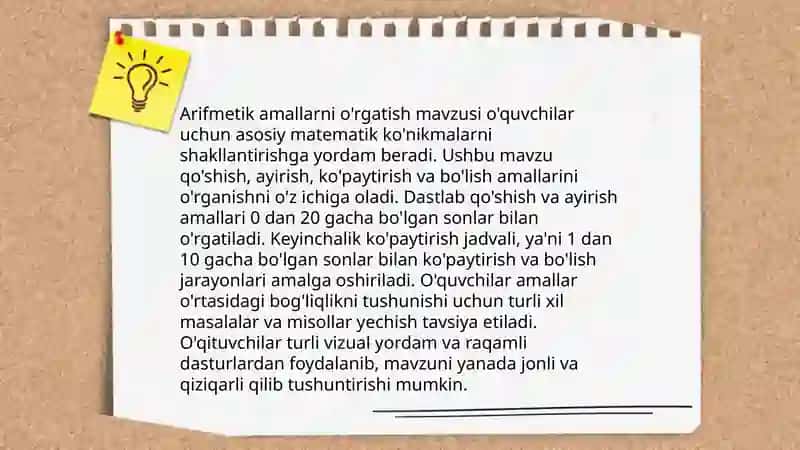 Boshlang'ich sinfda matematika o'qitish metodlari 3