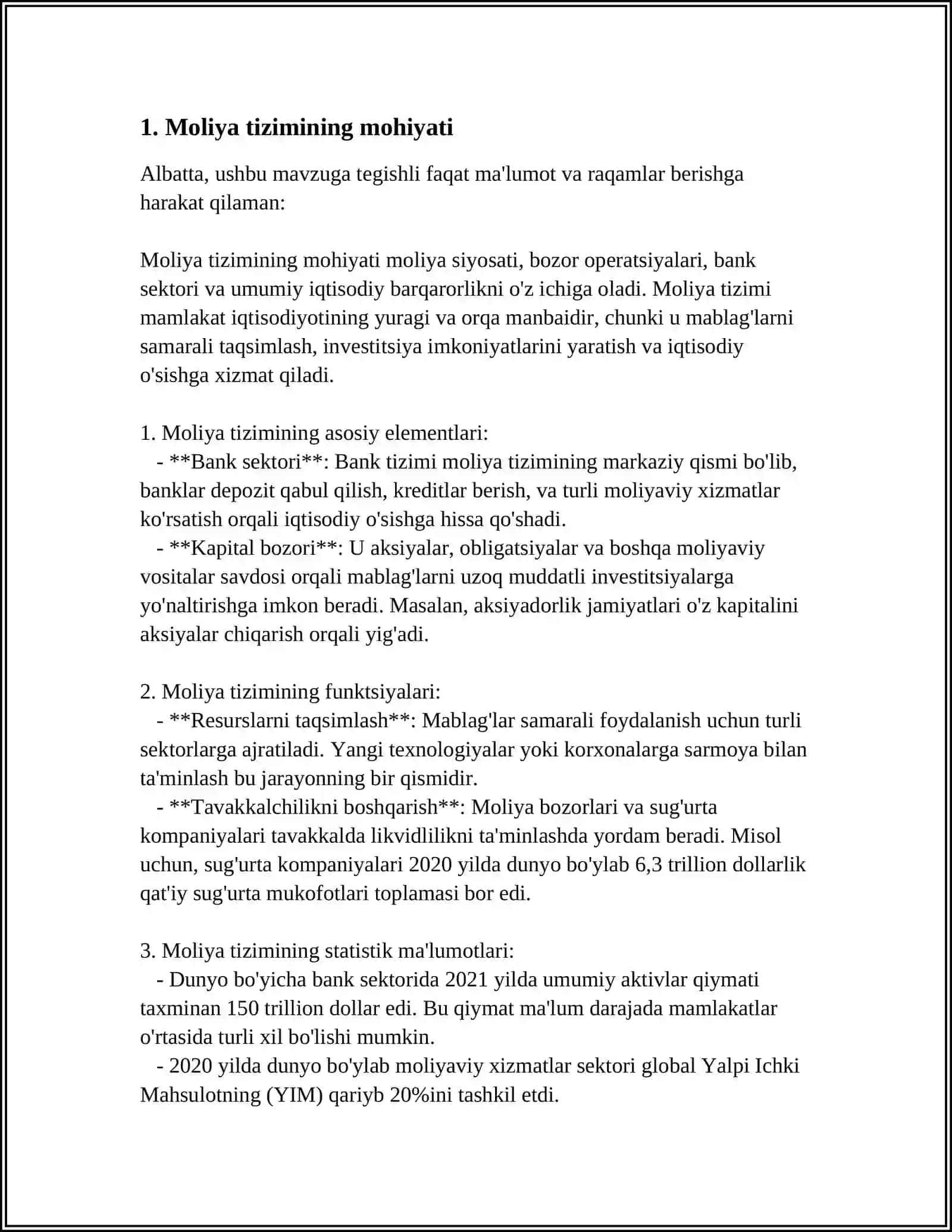 Moliyaning Mohiyati va Vazifalari 3