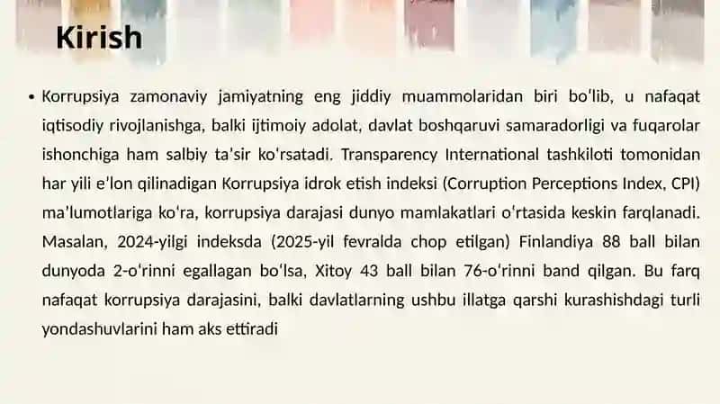 Finlandiya va Xitoy korrupsiyaga qarshi kurashishda tajribasi 3