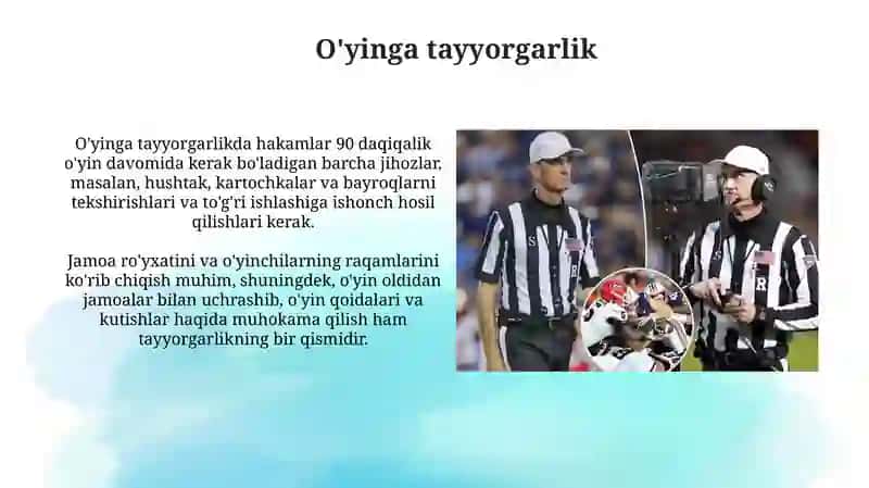 Fudbol óyinida hakamlik qilish 3