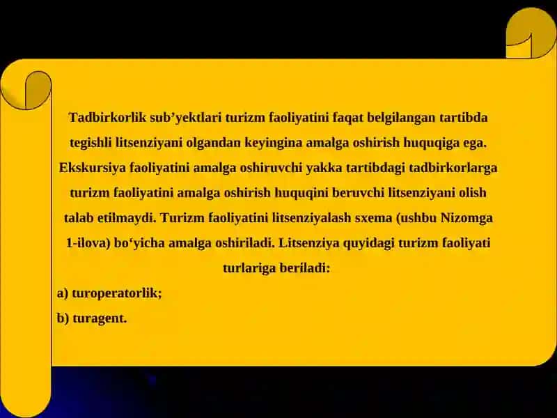 Turizmni litsenziyalash 3
