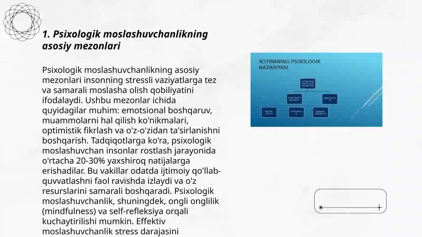 Psixologik moslashuvchanlik va muvozanatni baholash mezonlari 3