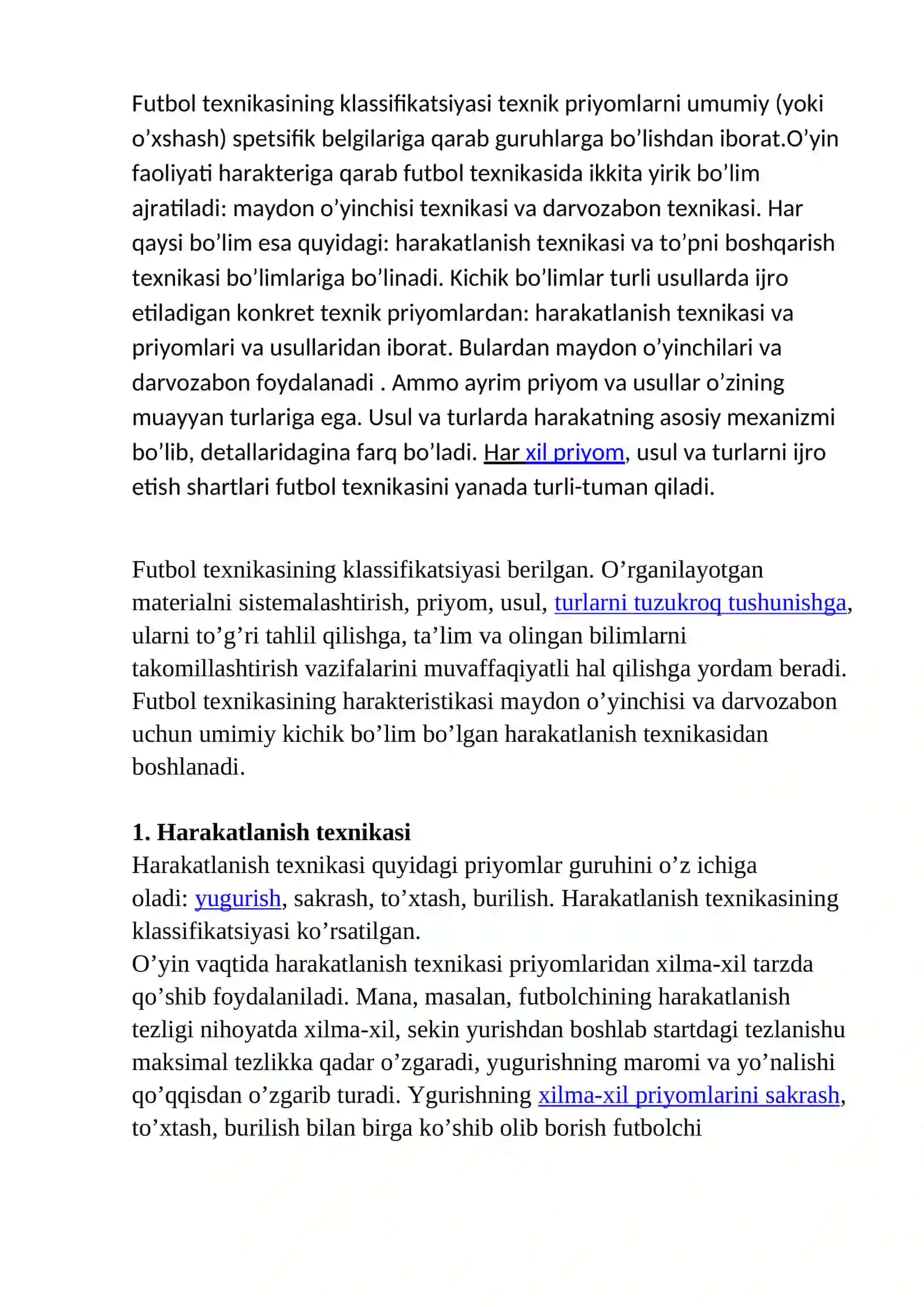 Futbol o’yinida harakatlanish texnikasi 3