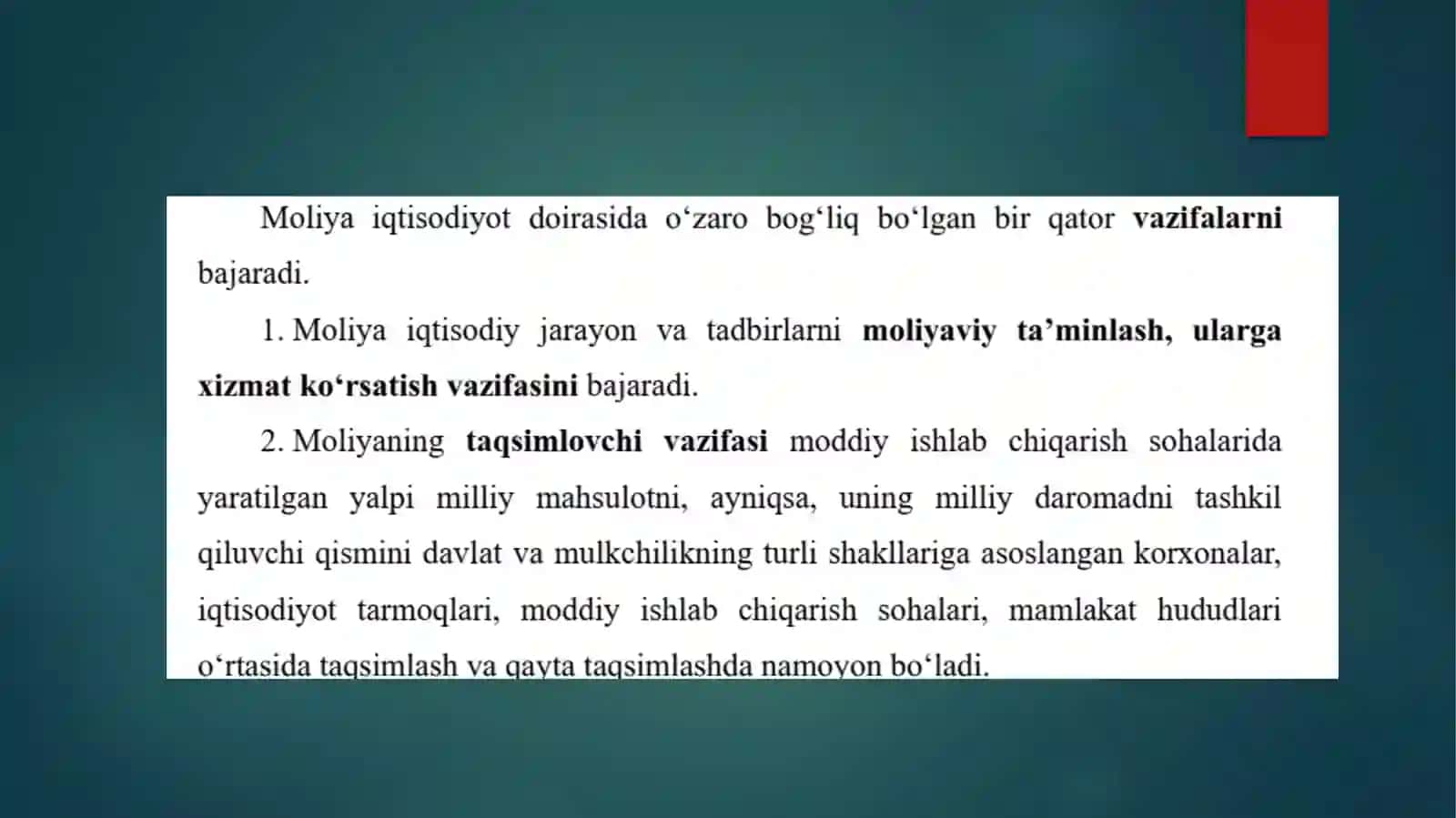 MOLIYA TIZIMI VA DAVLATNING MOLIYAVIY SIYOSATI 3