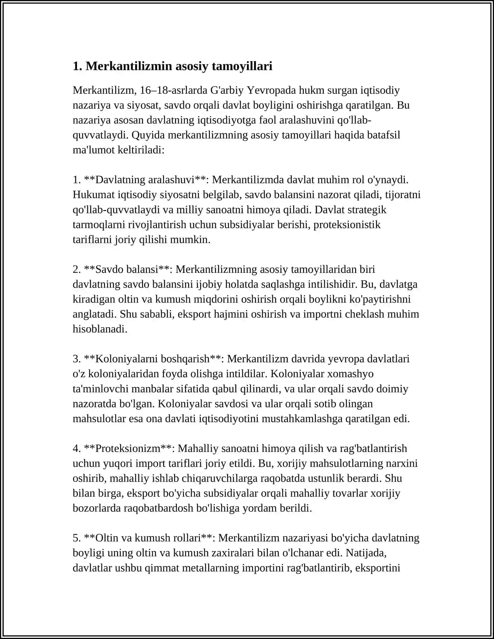ILK MERKANTALIZM VA UNING NAMOYONDALARI 3