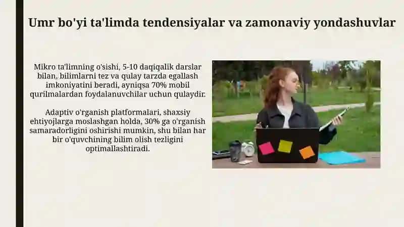 Uzluksiz ta'limdagi tendensiyalar va zamonaviy yondashuvlar 3
