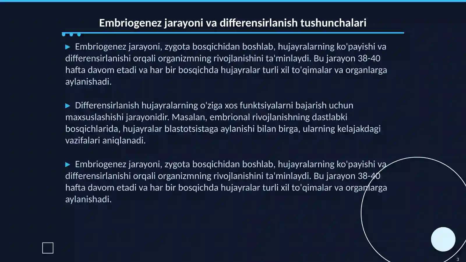 Embriogenezda hujayraning differensirlanishi va qaltis davrlar 3