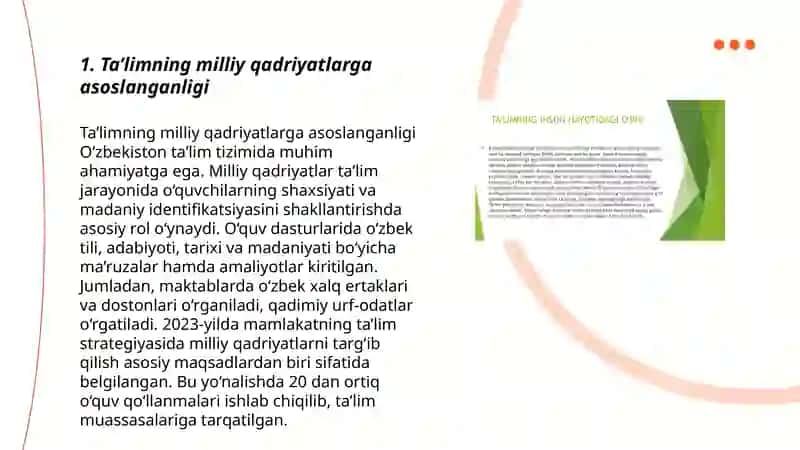 Ta’limning milliy qadriyatlarga asoslanganligi 3