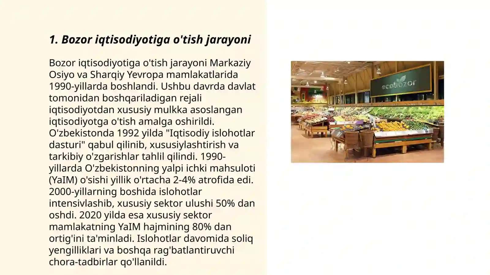 Bozor iqtisodiyotiga o'tish jarayoni 3