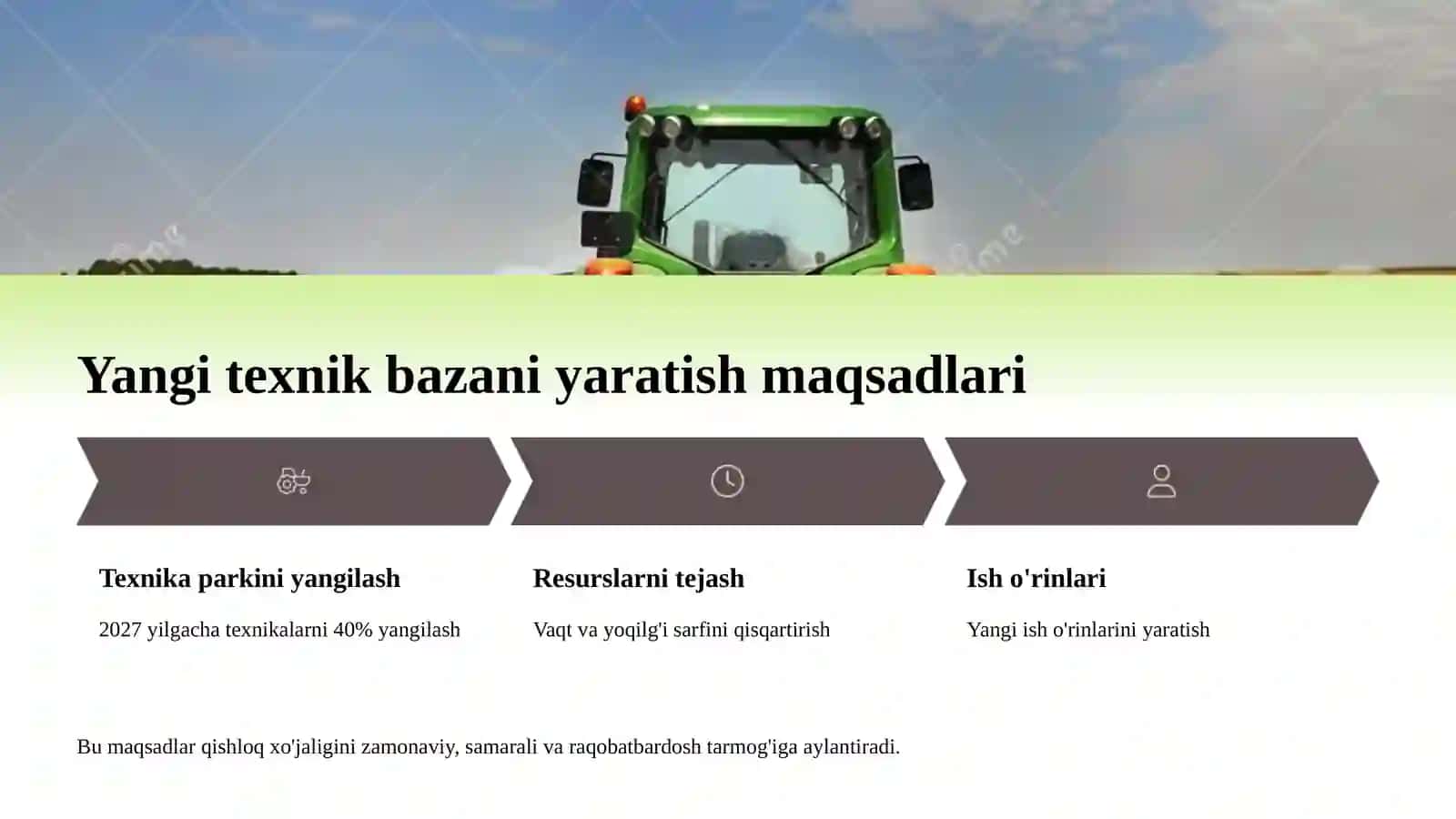 Qishloq xo'jaligini texnik bazasini yaratish 3