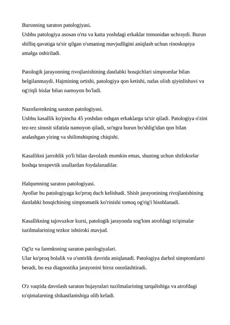 LOR A'ZOLARINING XAVFSIZ VA XAVFLI O'SMALARI 3