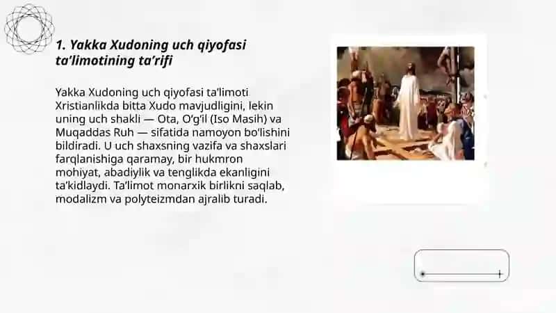 Yakka Xudoning uch qiyofasi taʼlimoti 3