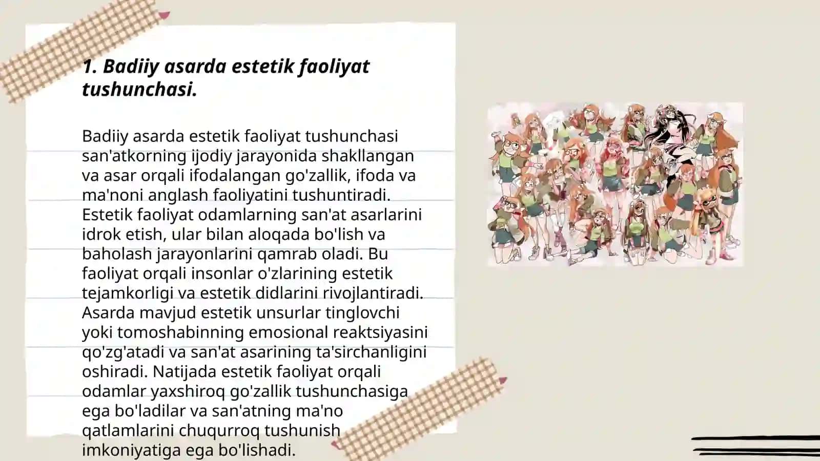Badiiy asarda estetik faoliyat tushunchasi 3