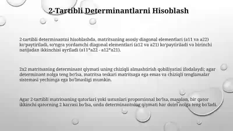 Ikkinchi va uchinchi tartibli determinantlarni hisoblash 3