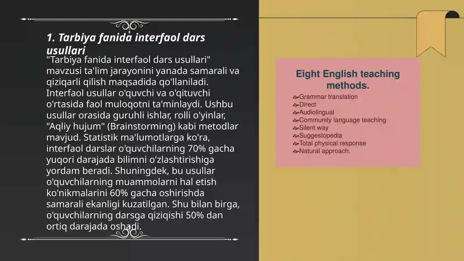 Tarbiya fanini oʻqitish shakllari 3