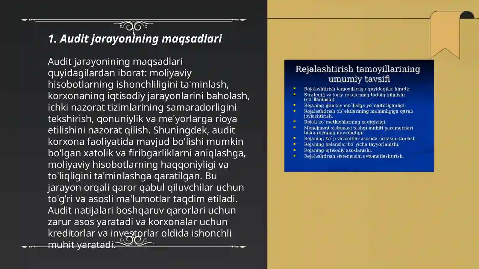 Auditni rejalashtirishning asosiy tamoyillari 3