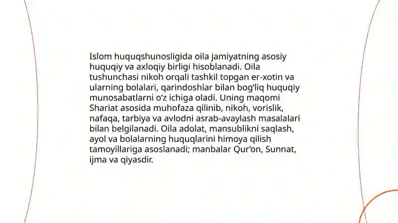 Islom huquqshunosligida oila, nikoh, taloq, idda, zihor tushunchalari 3