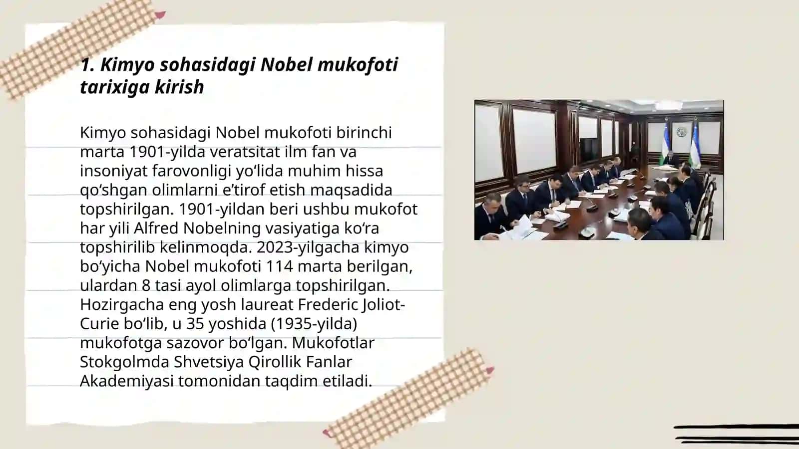 Kimyo sohasidagi Nobel mukofoti sovrindorlari va yutuqlari 3