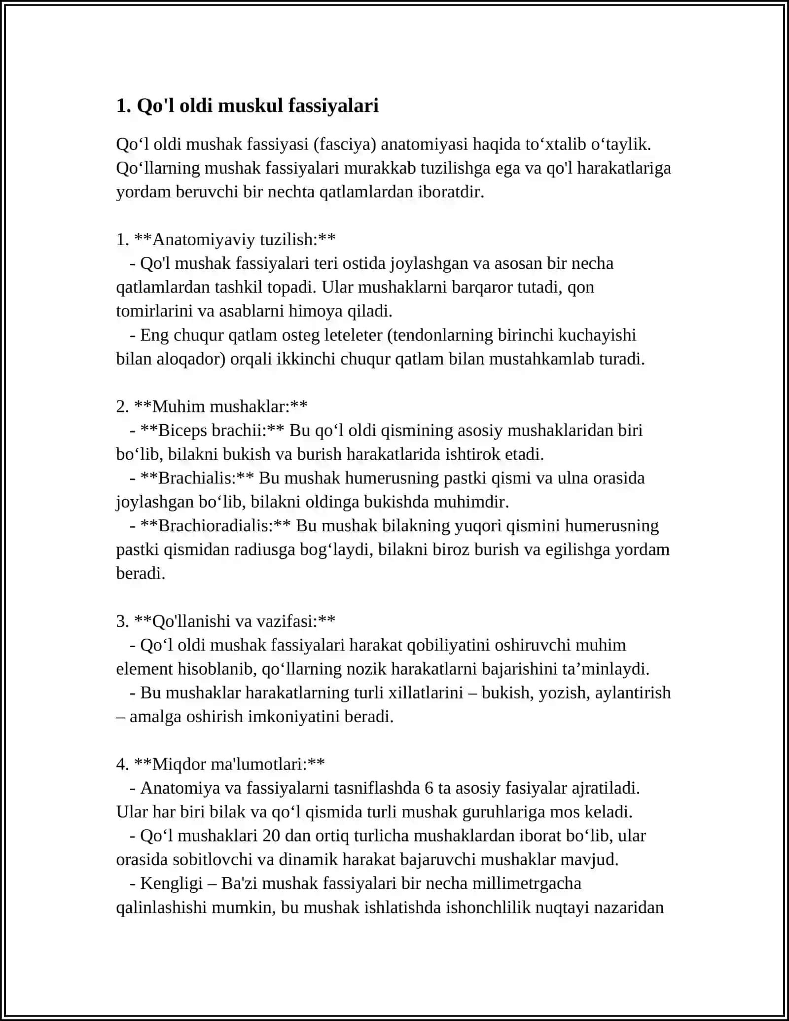 QOL VA OYOQ MUSKULLARINING FASSIYALARI 3