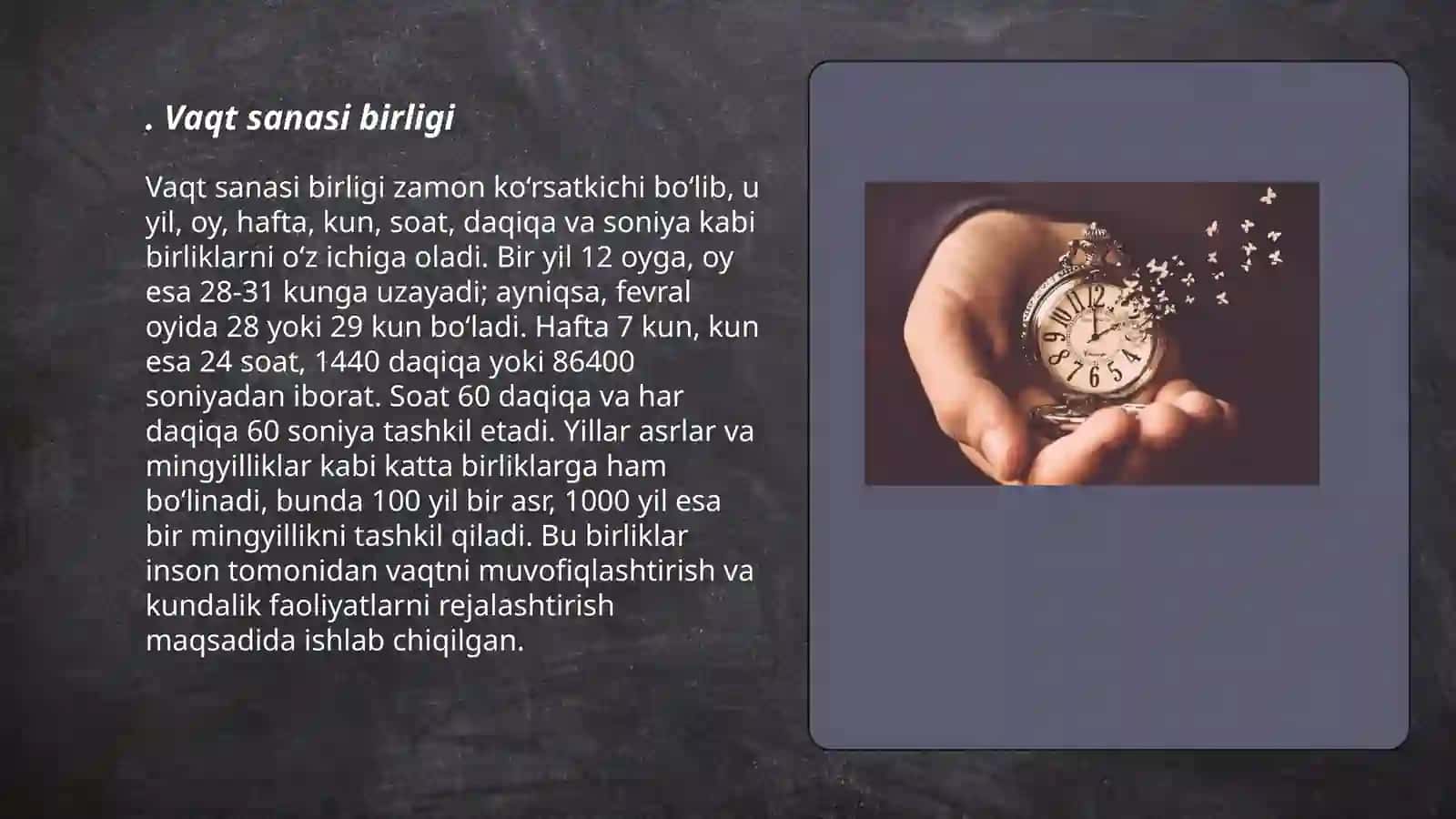 Vaqt sanasi birligi 3