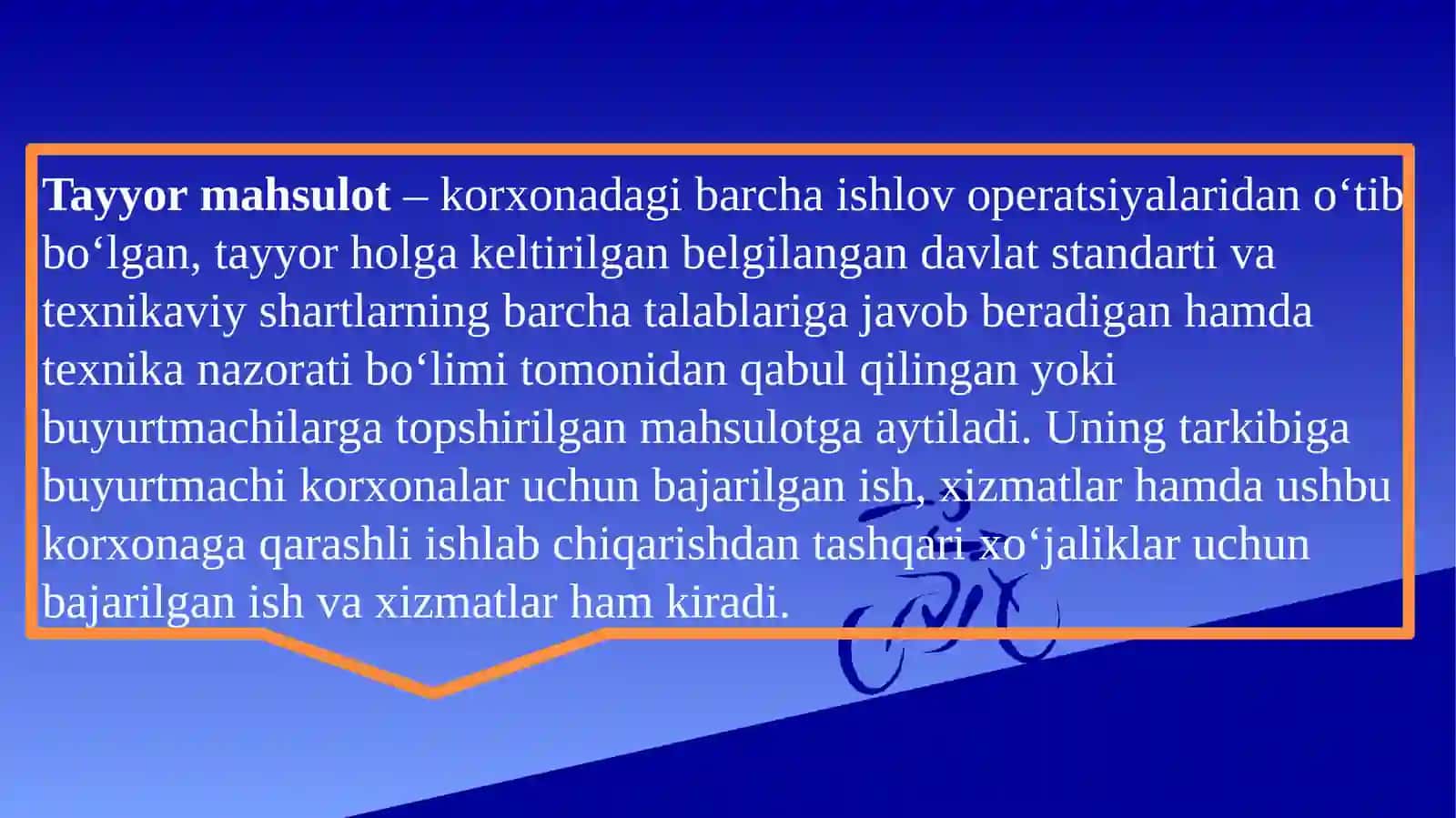 Tayyor mahsulot (ishlar, xizmatlar) va ularning sotilishi hisobi 3