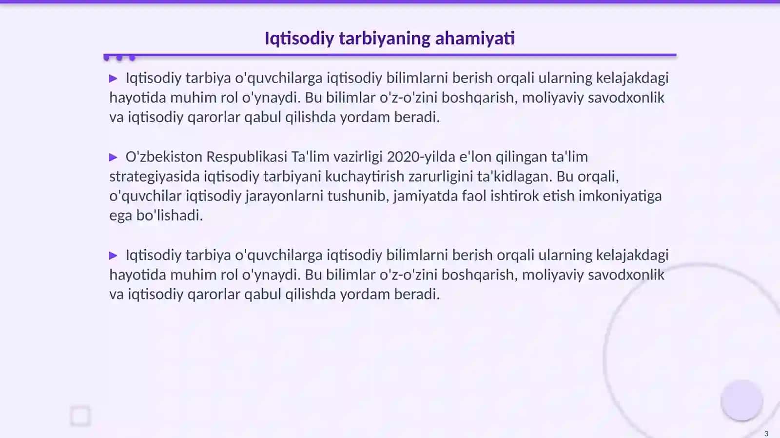 Iqtisodiy tarbiya. Boshlang'ich sinf o'quvchilariga ilk iqtisodiy bilimlarni berish 3