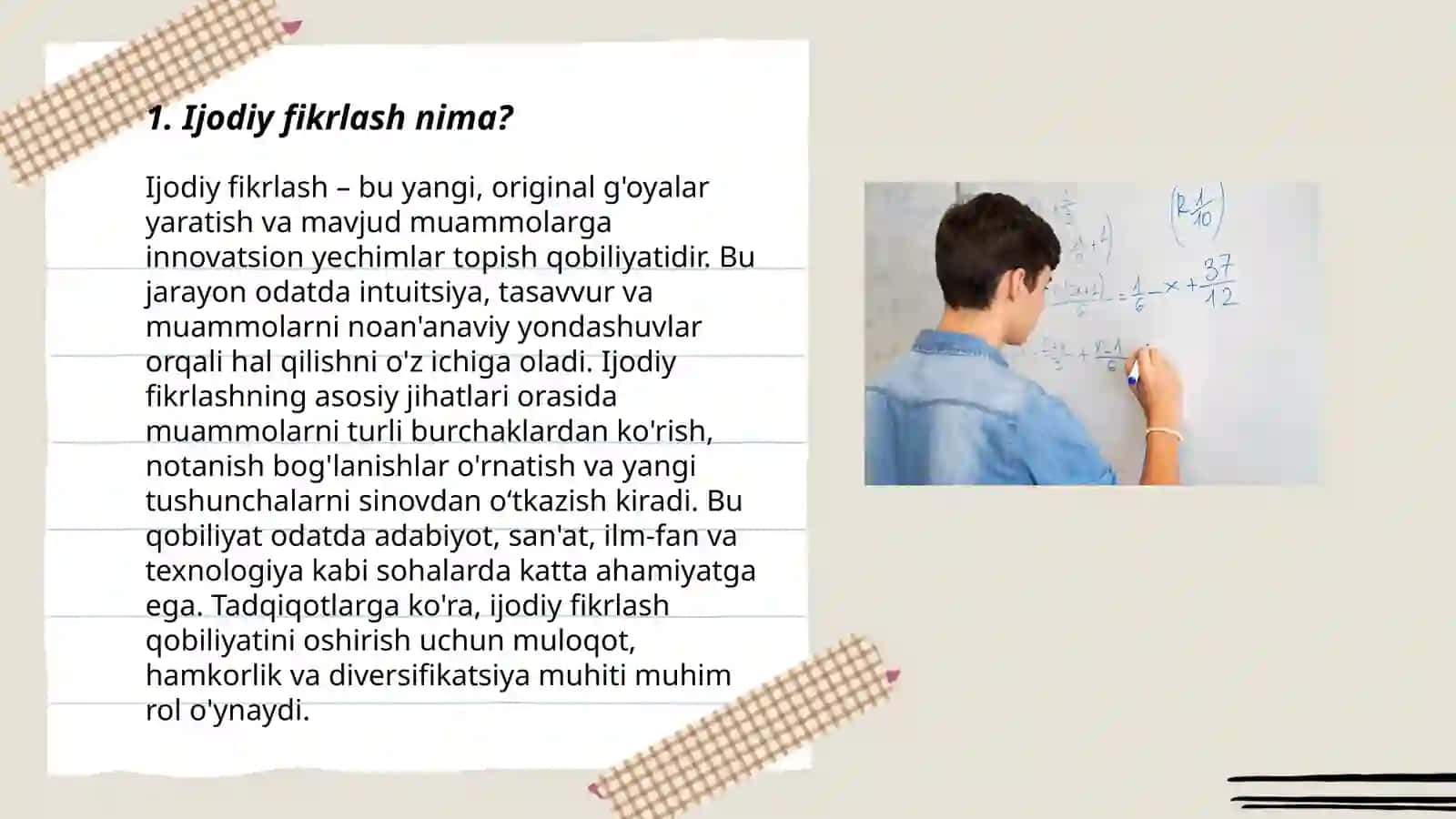 Matematikani o‘qitishda o‘quvchilarni ijodiy fikrlashha yo‘naltirish 3