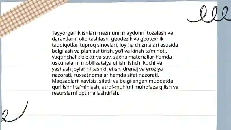 Tayyorgarlik ishlari 3